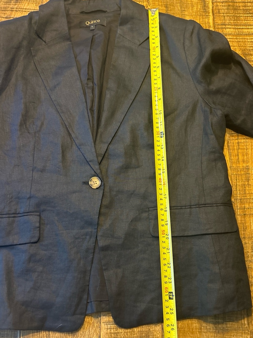 Quince black Single-Button European Linen-Blazer - Picture 4 of 7